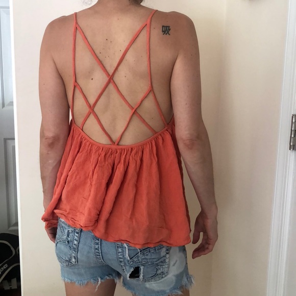 Flirty summer orange strappy top - Picture 2 of 5